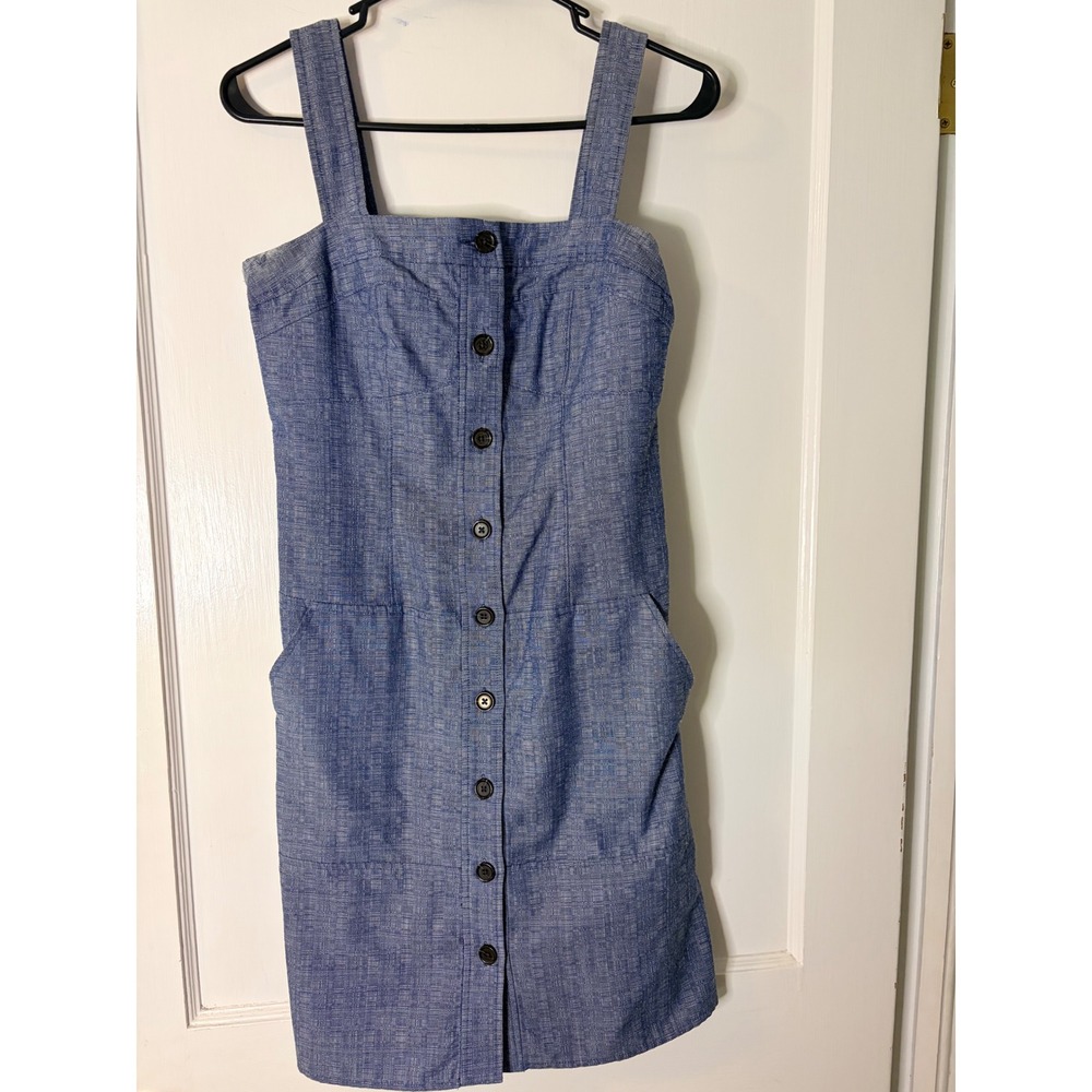 Derek Lam for DesigNation Blue Chambray Button Down Pinafore Dress Size 4